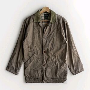 VTG 90s J.Crew Men's XS Oarsman Chore Barn Jacket Corduroy Collar Flannel Lined